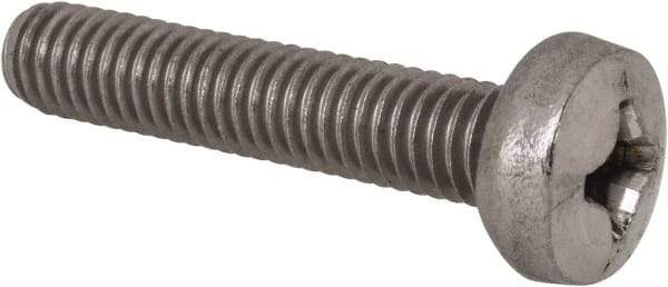 Value Collection - M6x1.00 Metric Coarse, 30mm Length Under Head Phillips Drive Machine Screw - Pan Head, Grade 18-8 Stainless Steel, Uncoated, Without Washer - Apex Tool & Supply