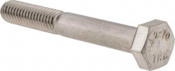 Value Collection - M6x1.00mm Metric Coarse, 45mm Length Under Head Hex Head Cap Screw - Partially Threaded, Grade 18-8 & Austenitic A2 Stainless Steel, 10mm Hex - Apex Tool & Supply