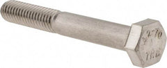 Value Collection - M6x1.00mm Metric Coarse, 45mm Length Under Head Hex Head Cap Screw - Partially Threaded, Grade 18-8 & Austenitic A2 Stainless Steel, 10mm Hex - Apex Tool & Supply