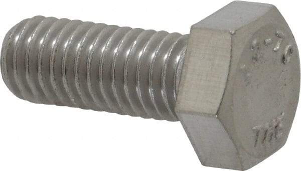 Value Collection - M8x1.25mm Metric Coarse, 20mm Length Under Head Hex Head Cap Screw - Fully Threaded, Grade 18-8 & Austenitic A2 Stainless Steel, 13mm Hex - Apex Tool & Supply
