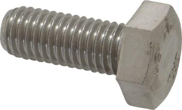 Value Collection - M10x1.50mm Metric Coarse, 25mm Length Under Head Hex Head Cap Screw - Fully Threaded, Grade 18-8 & Austenitic A2 Stainless Steel, 17mm Hex - Apex Tool & Supply