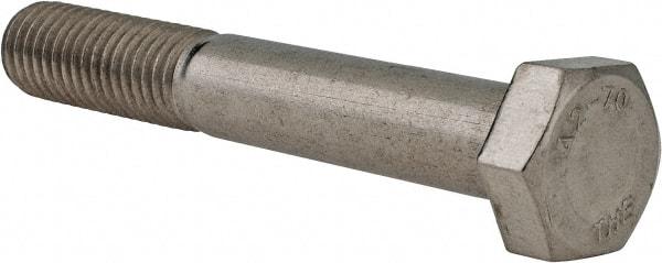 Value Collection - M12x1.75mm Metric Coarse, 80mm Length Under Head Hex Head Cap Screw - Partially Threaded, Grade 18-8 & Austenitic A2 Stainless Steel, 19mm Hex - Apex Tool & Supply