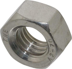 Value Collection - M12x1.75 Stainless Steel Right Hand Hex Nut - 19mm Across Flats, 10mm High, Uncoated - Apex Tool & Supply