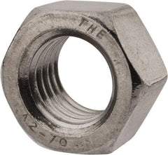 Value Collection - M18x2.50 Stainless Steel Right Hand Hex Nut - 27mm Across Flats, 15mm High, Uncoated - Apex Tool & Supply