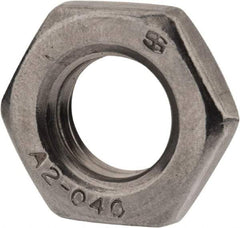 Value Collection - M12x1.75 Metric Coarse Stainless Steel Right Hand Hex Jam Nut - 19mm Across Flats, 6mm High, Uncoated - Apex Tool & Supply