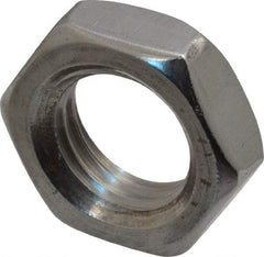 Value Collection - M20x2.50 Metric Coarse Stainless Steel Right Hand Hex Jam Nut - 30mm Across Flats, 10mm High, Uncoated - Apex Tool & Supply
