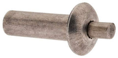Made in USA - Universal Head Aluminum Alloy Drive Blind Rivet - Stainless Steel Mandrel, 0.297" to 5/16" Grip, 1/4" Head Diam, 0.128" to 0.14" Hole Diam, 0.406" Length Under Head, 1/8" Body Diam - Apex Tool & Supply