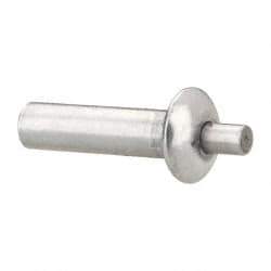 Made in USA - Universal Head Aluminum Alloy Drive Blind Rivet - Stainless Steel Mandrel, 0.359" to 3/8" Grip, 1/4" Head Diam, 0.128" to 0.14" Hole Diam, 0.469" Length Under Head, 1/8" Body Diam - Apex Tool & Supply