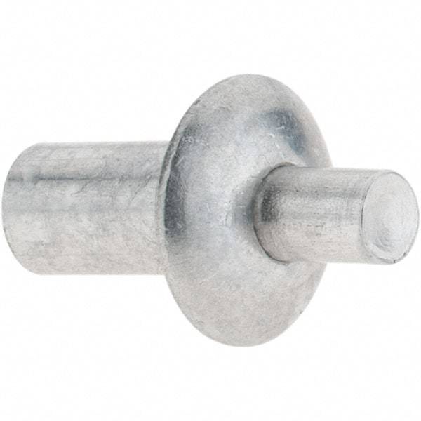 Made in USA - Universal Head Aluminum Alloy Drive Blind Rivet - Aluminum Alloy Mandrel, 0.141" to 3/16" Grip, 3/8" Head Diam, 0.191" to 0.219" Hole Diam, 0.344" Length Under Head, 3/16" Body Diam - Apex Tool & Supply