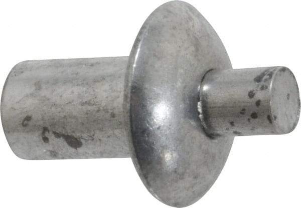 Made in USA - Universal Head Aluminum Alloy Drive Blind Rivet - Aluminum Alloy Mandrel, 0.203" to 1/4" Grip, 1/2" Head Diam, 0.266" to 0.281" Hole Diam, 0.416" Length Under Head, 1/4" Body Diam - Apex Tool & Supply