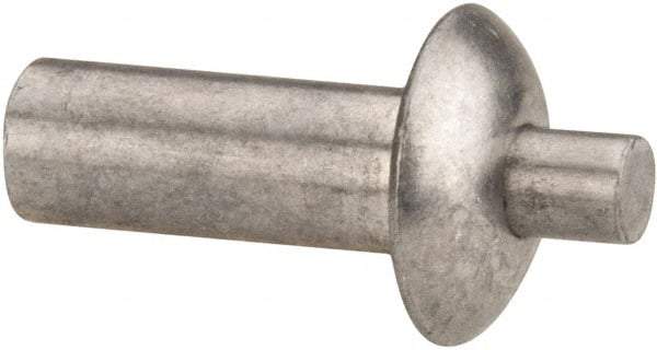 Made in USA - Universal Head Aluminum Alloy Drive Blind Rivet - Aluminum Alloy Mandrel, 0.453" to 1/2" Grip, 1/2" Head Diam, 0.266" to 0.281" Hole Diam, 0.656" Length Under Head, 1/4" Body Diam - Apex Tool & Supply