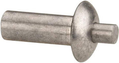 Made in USA - Universal Head Aluminum Alloy Drive Blind Rivet - Aluminum Alloy Mandrel, 0.453" to 1/2" Grip, 1/2" Head Diam, 0.266" to 0.281" Hole Diam, 0.656" Length Under Head, 1/4" Body Diam - Apex Tool & Supply