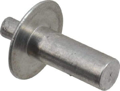 Made in USA - Brazier Head Aluminum Alloy Drive Blind Rivet - Aluminum Alloy Mandrel, 0.453" to 1/2" Grip, 5/8" Head Diam, 0.266" to 0.281" Hole Diam, 0.656" Length Under Head, 1/4" Body Diam - Apex Tool & Supply