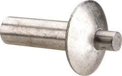 Made in USA - Brazier Head Aluminum Alloy Drive Blind Rivet - Aluminum Alloy Mandrel, 0.578" to 5/8" Grip, 5/8" Head Diam, 0.266" to 0.281" Hole Diam, 0.781" Length Under Head, 1/4" Body Diam - Apex Tool & Supply