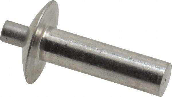 Made in USA - Brazier Head Aluminum Alloy Drive Blind Rivet - Aluminum Alloy Mandrel, 0.703" to 3/4" Grip, 5/8" Head Diam, 0.266" to 0.281" Hole Diam, 0.906" Length Under Head, 1/4" Body Diam - Apex Tool & Supply