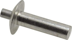 Made in USA - Brazier Head Aluminum Alloy Drive Blind Rivet - Aluminum Alloy Mandrel, 0.703" to 3/4" Grip, 5/8" Head Diam, 0.266" to 0.281" Hole Diam, 0.906" Length Under Head, 1/4" Body Diam - Apex Tool & Supply