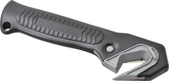 ICT - Fixed Safety Cutter - 1-3/4" Blade, Black Ergonomic Grip Handle, 2 Blades Included - Apex Tool & Supply