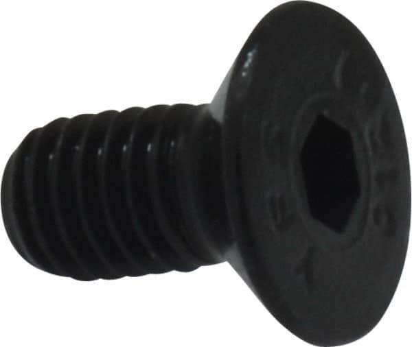 Value Collection - M5x0.80 Metric Coarse Hex Socket Drive, 90° Flat Screw - Grade 12.9 Alloy Steel, Black Oxide Finish, Fully Threaded, 10mm OAL - Apex Tool & Supply