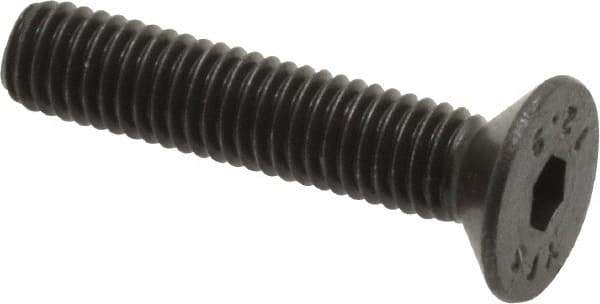 Value Collection - M5x0.80 Metric Coarse Hex Socket Drive, 90° Flat Screw - Grade 12.9 Alloy Steel, Black Oxide Finish, Fully Threaded, 25mm OAL - Apex Tool & Supply