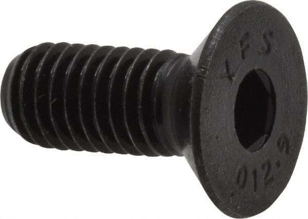 Value Collection - M8x1.25 Metric Coarse Hex Socket Drive, 90° Flat Screw - Grade 12.9 Alloy Steel, Black Oxide Finish, Fully Threaded, 20mm OAL - Apex Tool & Supply