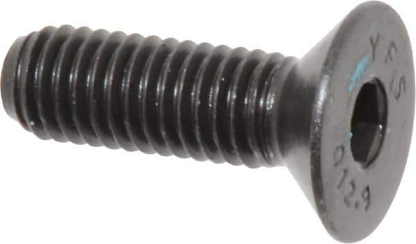 Value Collection - M8x1.25 Metric Coarse Hex Socket Drive, 90° Flat Screw - Grade 12.9 Alloy Steel, Black Oxide Finish, Fully Threaded, 25mm OAL - Apex Tool & Supply