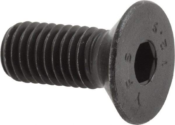 Value Collection - M10x1.50 Metric Coarse Hex Socket Drive, 90° Flat Screw - Grade 12.9 Alloy Steel, Black Oxide Finish, Fully Threaded, 25mm OAL - Apex Tool & Supply
