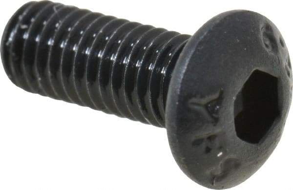 Value Collection - M3x0.50 Metric Coarse Hex Socket Drive, Button Screw - Grade 12.9 Alloy Steel, Black Oxide Finish, Fully Threaded, 8mm Length Under Head - Apex Tool & Supply