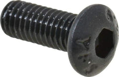 Value Collection - M3x0.50 Metric Coarse Hex Socket Drive, Button Screw - Grade 12.9 Alloy Steel, Black Oxide Finish, Fully Threaded, 8mm Length Under Head - Apex Tool & Supply