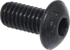 Value Collection - M4x0.70 Metric Coarse Hex Socket Drive, Button Screw - Grade 12.9 Alloy Steel, Black Oxide Finish, Fully Threaded, 8mm Length Under Head - Apex Tool & Supply