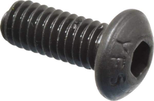 Value Collection - M4x0.70 Metric Coarse Hex Socket Drive, Button Screw - Grade 12.9 Alloy Steel, Black Oxide Finish, Fully Threaded, 10mm Length Under Head - Apex Tool & Supply