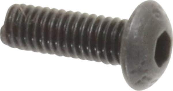 Value Collection - M4x0.70 Metric Coarse Hex Socket Drive, Button Screw - Grade 12.9 Alloy Steel, Black Oxide Finish, Fully Threaded, 12mm Length Under Head - Apex Tool & Supply