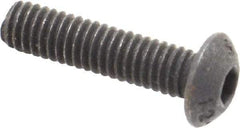 Value Collection - M4x0.70 Metric Coarse Hex Socket Drive, Button Screw - Grade 12.9 Alloy Steel, Black Oxide Finish, Fully Threaded, 16mm Length Under Head - Apex Tool & Supply