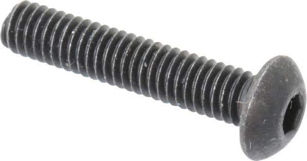 Value Collection - M4x0.70 Metric Coarse Hex Socket Drive, Button Screw - Grade 10.9 Alloy Steel, Black Oxide Finish, Fully Threaded, 20mm Length Under Head - Apex Tool & Supply