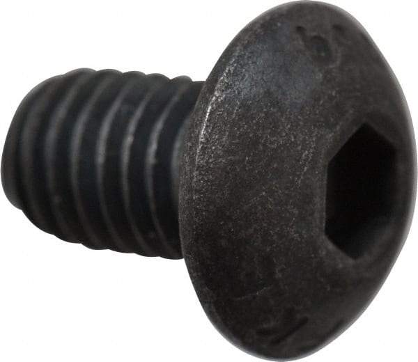 Value Collection - M5x0.80 Metric Coarse Hex Socket Drive, Button Screw - Grade 10.9 Alloy Steel, Black Oxide Finish, Fully Threaded, 8mm Length Under Head - Apex Tool & Supply
