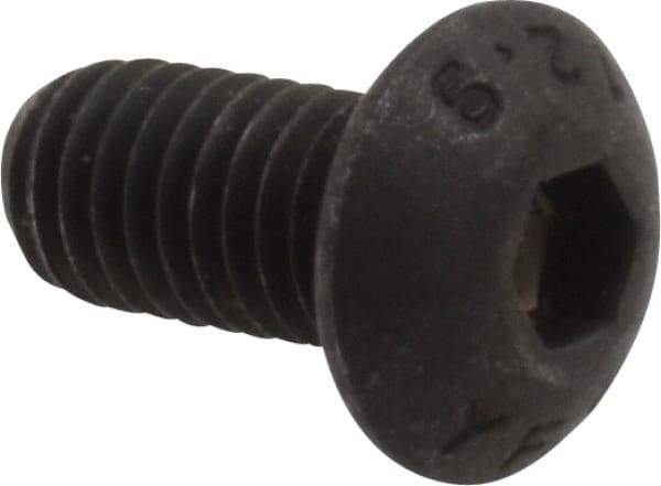 Value Collection - M5x0.80 Metric Coarse Hex Socket Drive, Button Screw - Grade 12.9 Alloy Steel, Black Oxide Finish, Fully Threaded, 10mm Length Under Head - Apex Tool & Supply