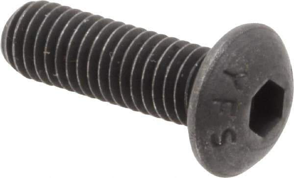 Value Collection - M5x0.80 Metric Coarse Hex Socket Drive, Button Screw - Grade 12.9 Alloy Steel, Black Oxide Finish, Fully Threaded, 16mm Length Under Head - Apex Tool & Supply