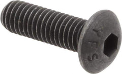 Value Collection - M5x0.80 Metric Coarse Hex Socket Drive, Button Screw - Grade 12.9 Alloy Steel, Black Oxide Finish, Fully Threaded, 16mm Length Under Head - Apex Tool & Supply
