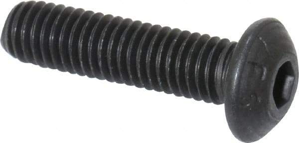 Value Collection - M5x0.80 Metric Coarse Hex Socket Drive, Button Screw - Grade 12.9 Alloy Steel, Black Oxide Finish, Fully Threaded, 20mm Length Under Head - Apex Tool & Supply
