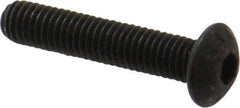 Value Collection - M5x0.80 Metric Coarse Hex Socket Drive, Button Screw - Grade 12.9 Alloy Steel, Black Oxide Finish, Fully Threaded, 25mm Length Under Head - Apex Tool & Supply
