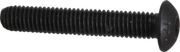 Value Collection - M5x0.80 Metric Coarse Hex Socket Drive, Button Screw - Grade 12.9 Alloy Steel, Black Oxide Finish, Fully Threaded, 30mm Length Under Head - Apex Tool & Supply