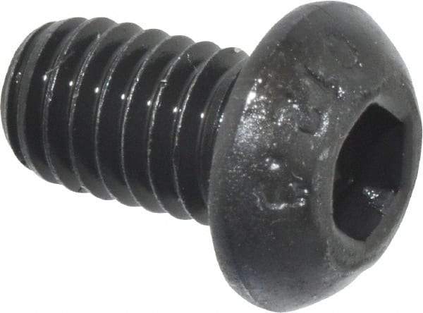 Value Collection - M6x1.00 Metric Coarse Hex Socket Drive, Button Screw - Grade 12.9 Alloy Steel, Black Oxide Finish, Fully Threaded, 10mm Length Under Head - Apex Tool & Supply