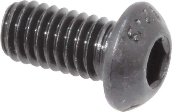 Value Collection - M6x1.00 Metric Coarse Hex Socket Drive, Button Screw - Grade 12.9 Alloy Steel, Black Oxide Finish, Fully Threaded, 12mm Length Under Head - Apex Tool & Supply