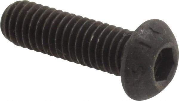 Value Collection - M6x1.00 Metric Coarse Hex Socket Drive, Button Screw - Grade 12.9 Alloy Steel, Black Oxide Finish, Fully Threaded, 20mm Length Under Head - Apex Tool & Supply