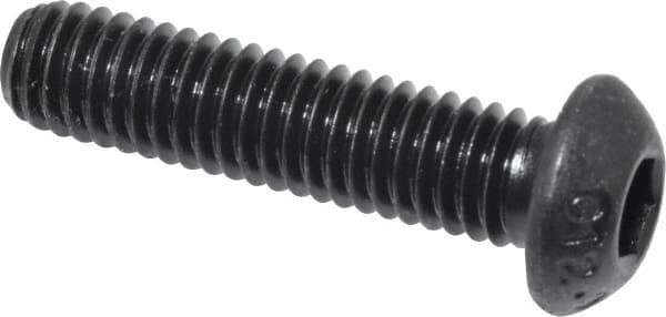 Value Collection - M6x1.00 Metric Coarse Hex Socket Drive, Button Screw - Grade 12.9 Alloy Steel, Black Oxide Finish, Fully Threaded, 25mm Length Under Head - Apex Tool & Supply