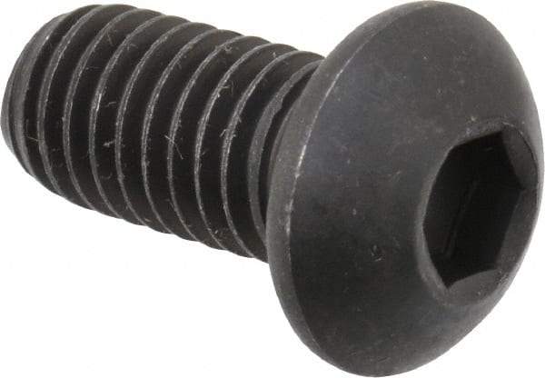 Value Collection - M8x1.25 Metric Coarse Hex Socket Drive, Button Screw - Grade 12.9 Alloy Steel, Black Oxide Finish, Fully Threaded, 16mm Length Under Head - Apex Tool & Supply