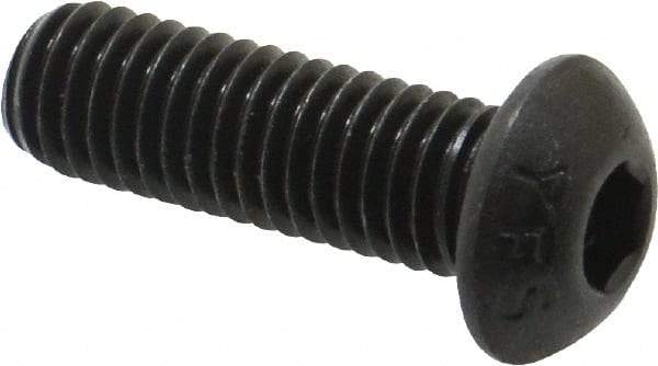 Value Collection - M8x1.25 Metric Coarse Hex Socket Drive, Button Screw - Grade 12.9 Alloy Steel, Black Oxide Finish, Fully Threaded, 25mm Length Under Head - Apex Tool & Supply