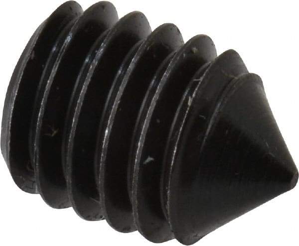 Value Collection - M6x1.00, 8mm OAL, Cone Point Set Screw - Grade 14.9 (45H) Alloy Steel, 3mm Key - Apex Tool & Supply