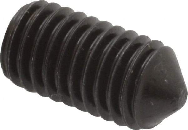 Value Collection - M8x1.25, 16mm OAL, Cone Point Set Screw - Grade 14.9 (45H) Alloy Steel, 4mm Key - Apex Tool & Supply