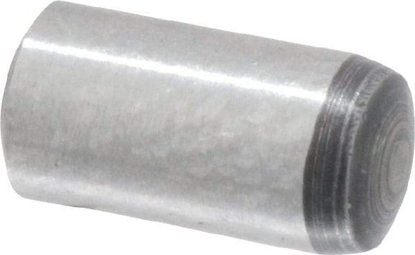 Value Collection - 3mm Diam x 6mm Pin Length Grade 8 Alloy Steel Precision Dowel Pin - Bright Finish, 1 Rounded End - Apex Tool & Supply