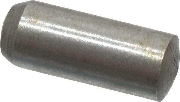 Value Collection - 3mm Diam x 8mm Pin Length Grade 8 Alloy Steel Precision Dowel Pin - Bright Finish, 1 Rounded End - Apex Tool & Supply